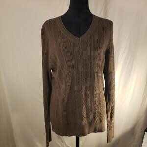 Sonoma Brown Cable Knit Sweater, Size M